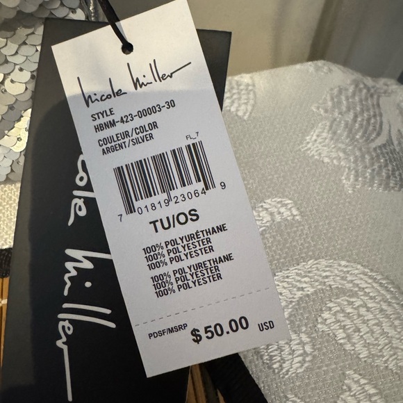 Nicole Miller silver sequin bag - Picture 5 of 6